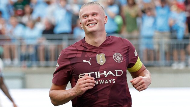 Manchester City's Erling Haaland (Bild: AFP/APA/KAMIL KRZACZYNSKI)