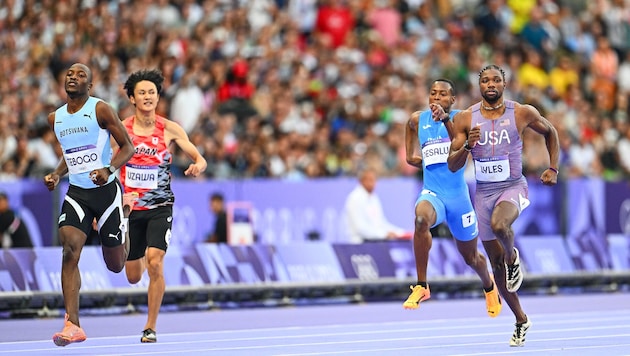 Letsile Tebogo (li.) holte 200-m-Gold. (Bild: Mattia Ozbot for World Athletics)