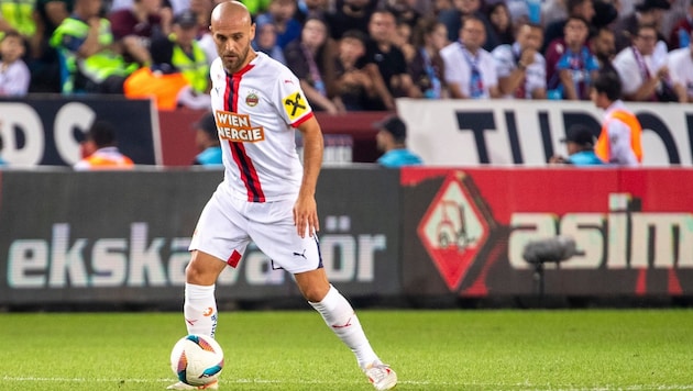 Goalscorer Lukas Grgic is happy about the good starting position. (Bild: GEPA/GEPA pictures)