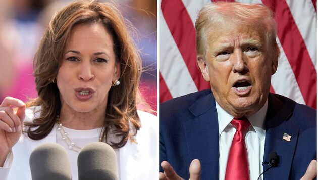 Presidential candidates Harris and Trump will meet on September 10. (Bild: AP)