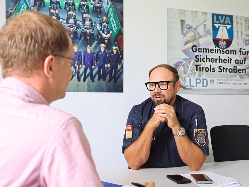 Leitgeb im Gespräch mit „Krone“-Redakteur Andreas Moser (Bild: Johanna Birbaumer)