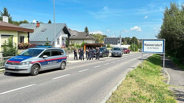 The police arrested one of the perpetrators in Mannersdorf. (Bild: Christian Schulter)