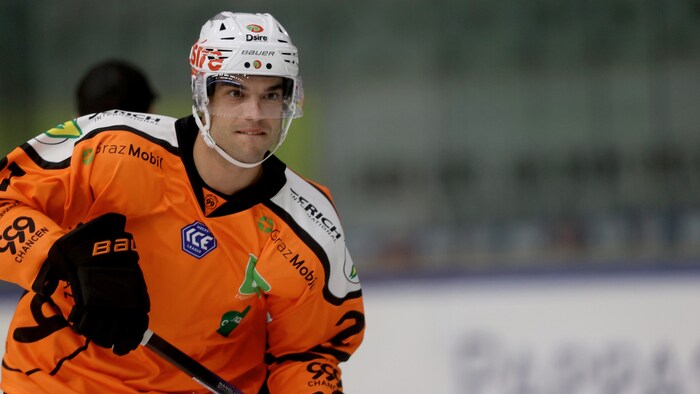 Key transfer Lukas Haudum swapped his KAC jersey for one of the 99ers.