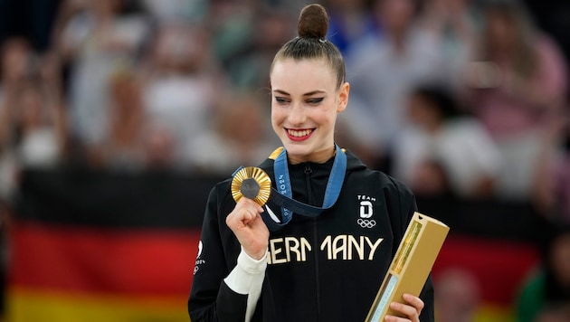 Daria Varfolomeev won the gold medal. (Bild: AP ( via APA) Austria Presse Agentur/ASSOCIATED PRESS)