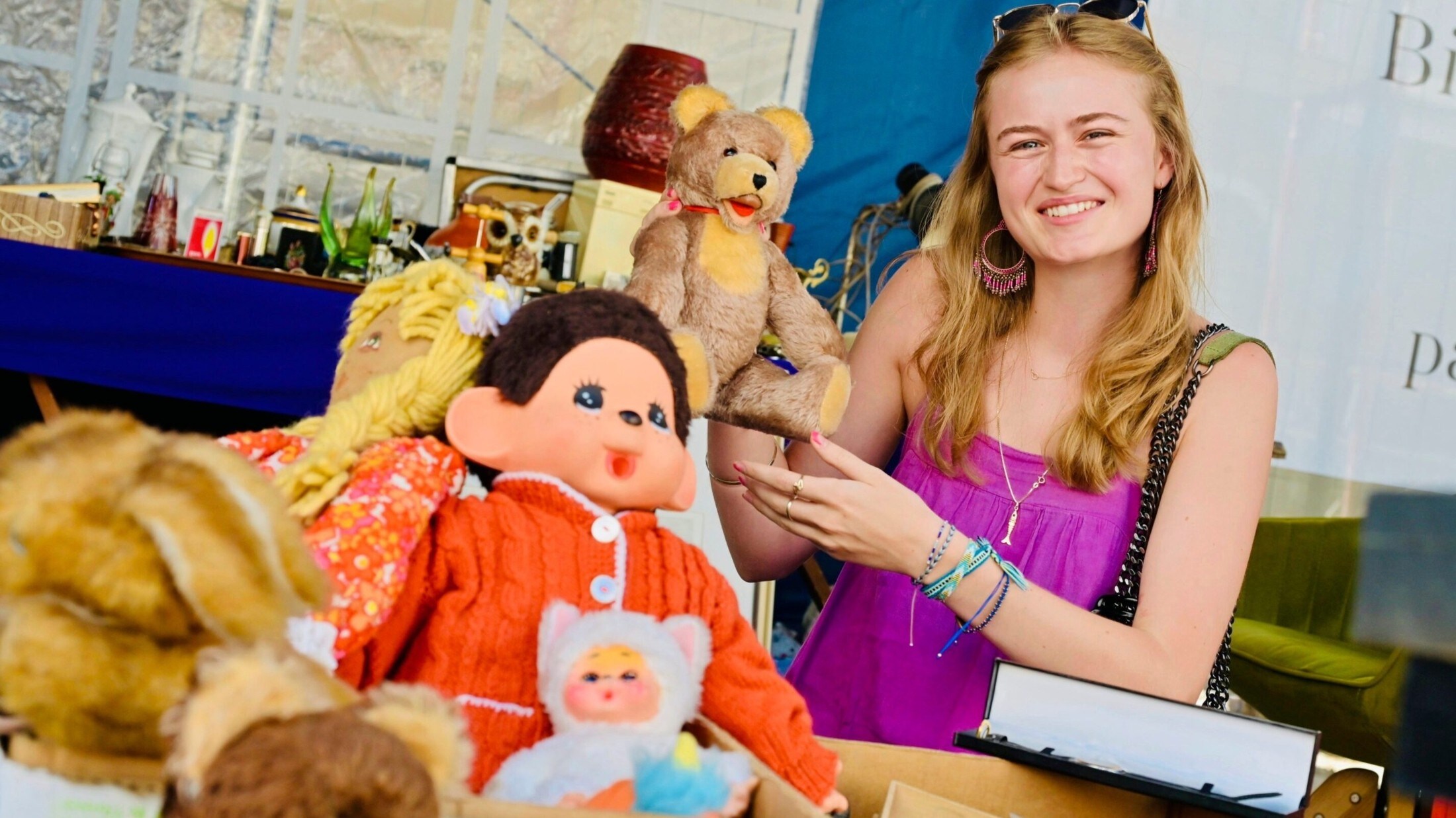 There were plenty of cuddly toys for sale at Europe's largest inner-city flea market.