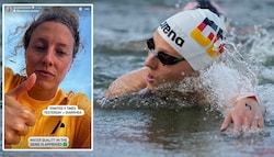 Die Deutsche Leonie Beck schwamm in der Seine und erkrankte. (Bild: Associated Press, instagram.com/leoniebeckswim)