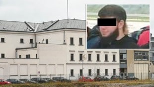 Der 19-jährige Terrorverdächtige sitzt derzeit – so wie ein Komplize – in der Justizanstalt Wr. Neustadt ein. (Bild: Krone KREATIV/Patrick Huber, zVg)