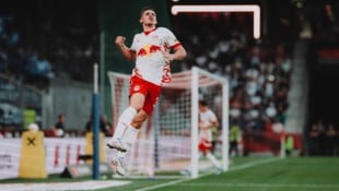 Erzielte das Goldtor beim letzten Duell: Oscar Gloukh (Bild: Red Bull Salzburg/Andreas Schaad)