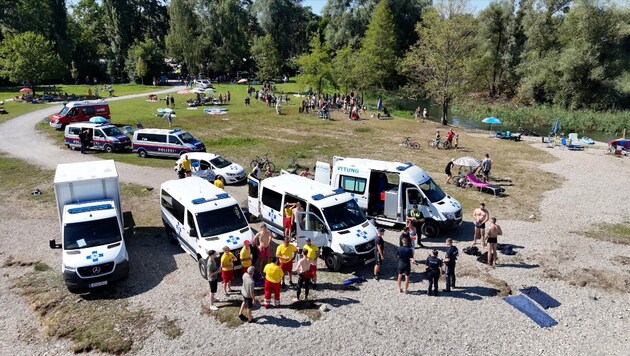 There was a lot going on at the bathing spot near the lakeside camping area. (Bild: Maurice Shourot)