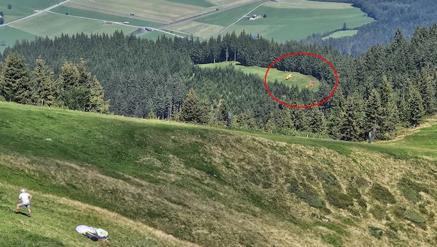 The photo shows the crash site in Westendorf. All help came too late for the two accident victims. (Bild: zoom.tirol)