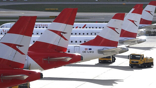 AUA-Passagierflugzeuge heben bis auf Weiteres nicht nach Teheran, Tel Aviv, Erbil und Amman ab. (Bild: APA/ROBERT JAEGER)