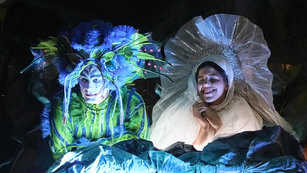 Poetic roles: Maté Herczeg and Florentina Serles in the successful new open-air opera on the shores of Lake Grundlsee (Bild: Fabian Sorger)