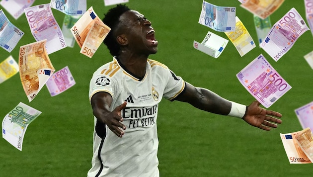 Vinicius Junior (Bild: AFP, twitter, krone.at-mrgrafik)