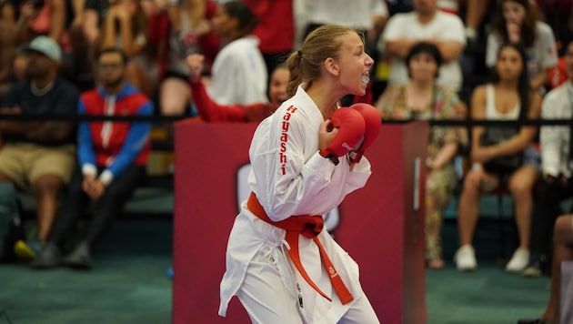 Sarah Kemetinger zeigte in Mexiko eine bärenstarke Leistung. (Bild: Karate Insights)