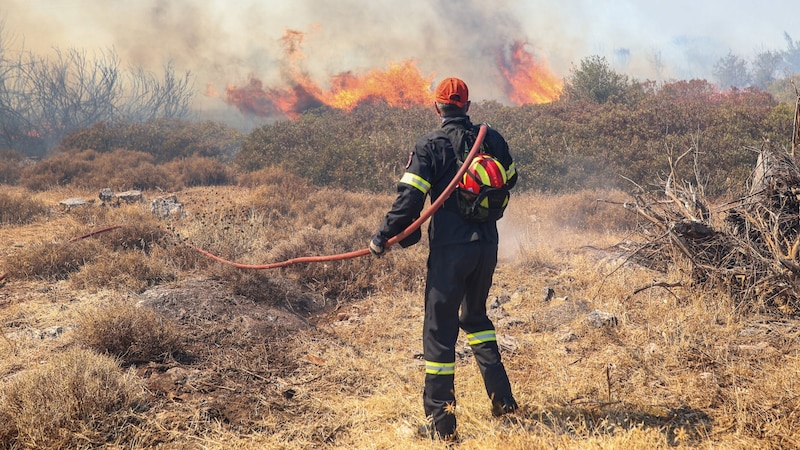 13 Menschen mussten mit Atemwegsbeschwerden in Krankenhäusern behandelt werden, ein Feuerwehrmann wurde durch Verbrennungen schwer verletzt, einer leicht, hieß es am Montag. (Bild: AFP)