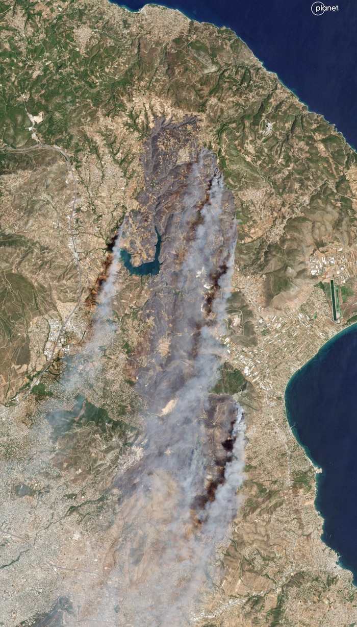 Satellitenaufnahme der Brände