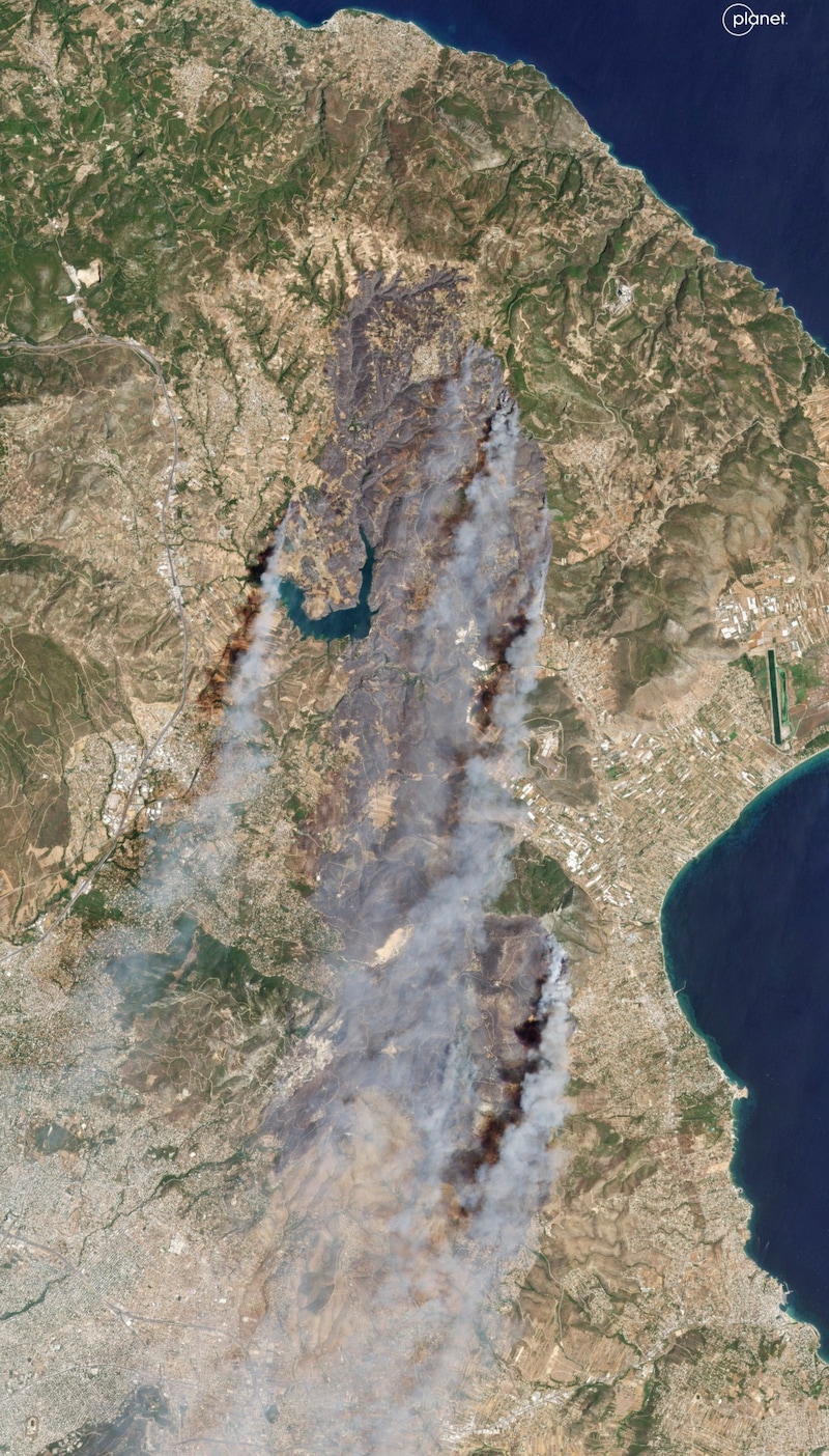 Satellite image of the fires (Bild: AP)