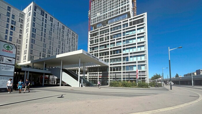 The sun beats down mercilessly and heats up the asphalt. Trees were actually planned here in the ...
