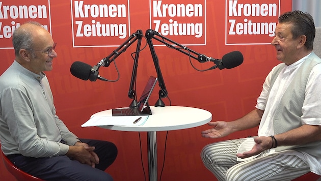 In the podcast: Hans Schaunig with editor-in-chief Hannes Mößlacher (Bild: JOMO KG)