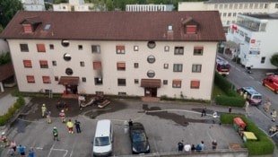 Das Brandobjekt in der Dornbirner Bildgasse.