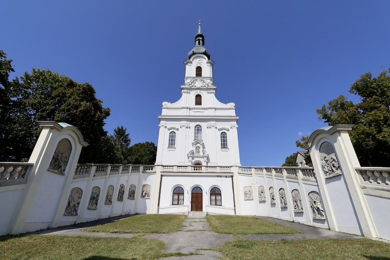 Die Kriche am Kaasgraben, genauer, die Wallfahrtskirche Maria Schmerzen, gefiel „Mörtel“ besonders gut.  (Bild: Groh Klemens)