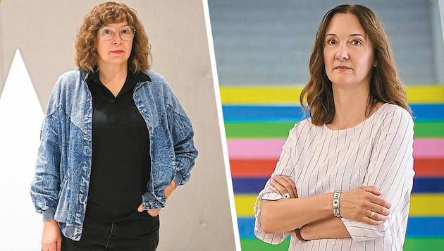 Unser Biennale-Duo: Anna Jermolaewa (li.) und Gabriele Spindler (Bild: Krone KREATIV/Markus Wenzel, Horst Einöder,)