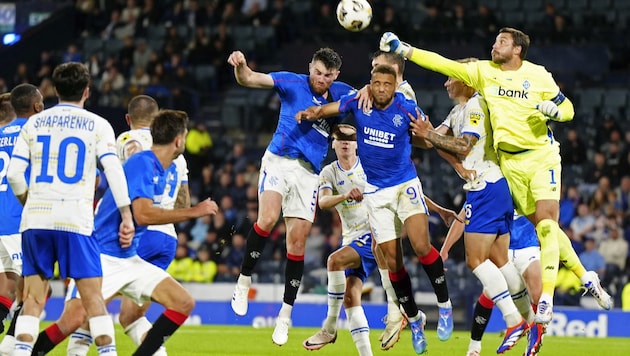 All of Glasgow Rangers' efforts didn't help, in the end the men from Dynamo Kiev left the pitch as winners and promoted team ... (Bild: AFP)