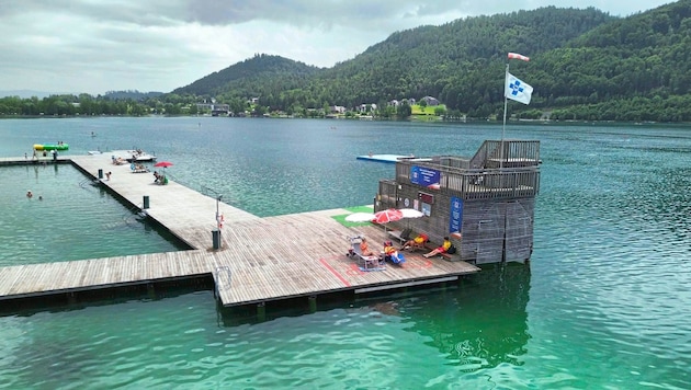 Der Stützpunkt der Wasserrettung am Klopeiner See. (Bild: Wasserrettung Klopein)