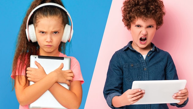 More screen time leads to more anger - and vice versa. (Bild: Krone KREATIV/Lightfield Studios, producer – stock.adobe.com)