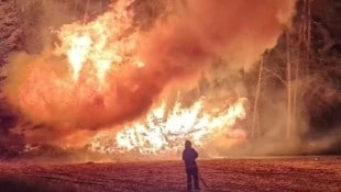 Die Flammen waren meterhoch. (Bild: FF Altenberg)