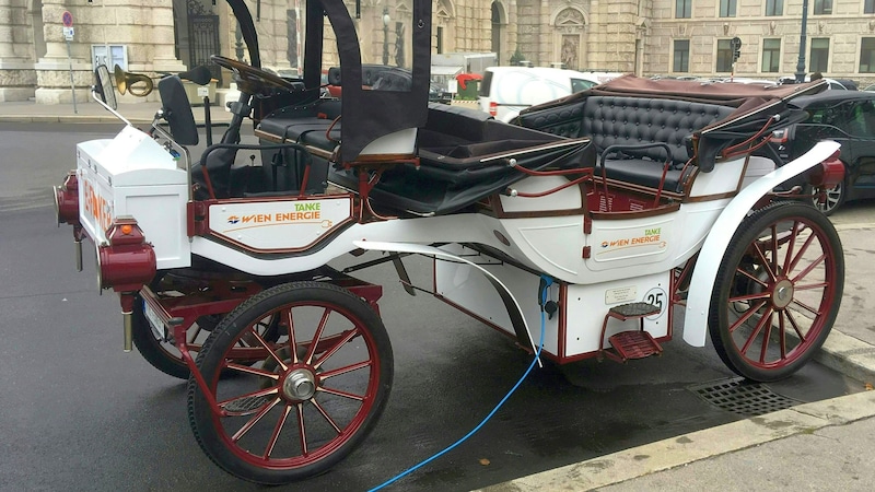 Electric horse-drawn carriages from Wien Energie were already on a promotional tour in 2019. (Bild: picturedesk.com/APA/Gerald Mackinger)