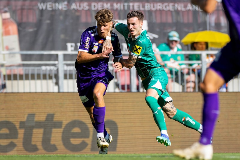 Robatsch (li.) war gegen Rapid einer von elf Österreichern, die bei der Austria am Feld standen. (Bild: GEPA/GEPA pictures)