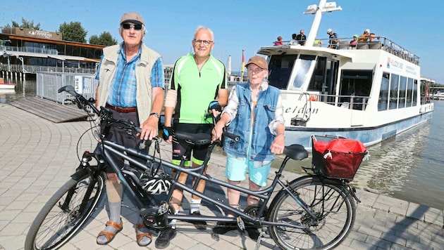 Paul Possemiers (li.) genießt den Urlaub im Burgenland in allen Zügen. (Bild: Reinhard Judt)