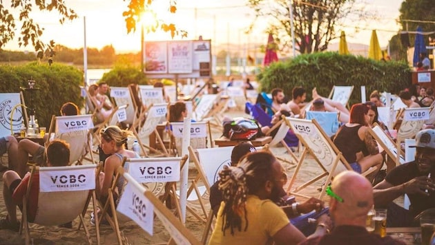 Urlaubsfeeling im Vienna City Beach Club.