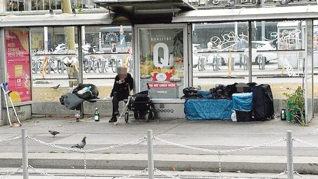 Für Öffi-Fahrgäste ist in dieser Haltestelle seit Jahren kein Platz mehr. (Bild: Viktoria Graf)