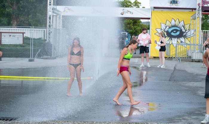 Refreshment was the order of the day - Frequency fans braved the heat.