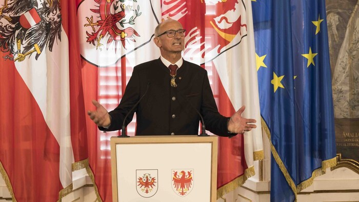 LH Mattle during his speech.