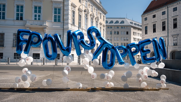 Protest action in front of the Federal Chancellery (Bild: Asja Ahmetović)