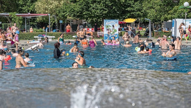 Auch das Augartenbad in Graz war am Donnerstag mehr als gut besucht. (Bild: Juergen Fuchs)