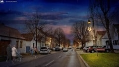 Aus vier Varianten der Straßenbeleuchtung im Advent können ab sofort die Bewohner von Schattendorf auswählen. (Bild: MK Illumination)