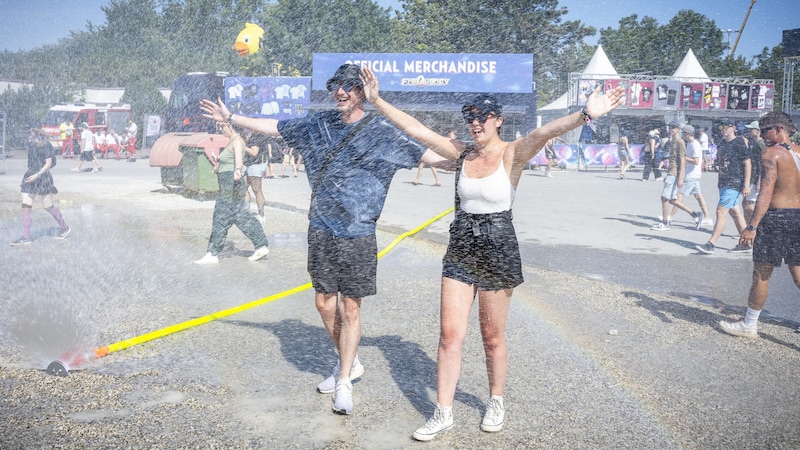 Water dispensers also provided refreshing cooling on the main site. (Bild: Andreas Graf)