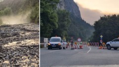 Nach den Murenabgängen ist die B171 Tiroler Straße zwischen Zirl und Innsbruck seit ...