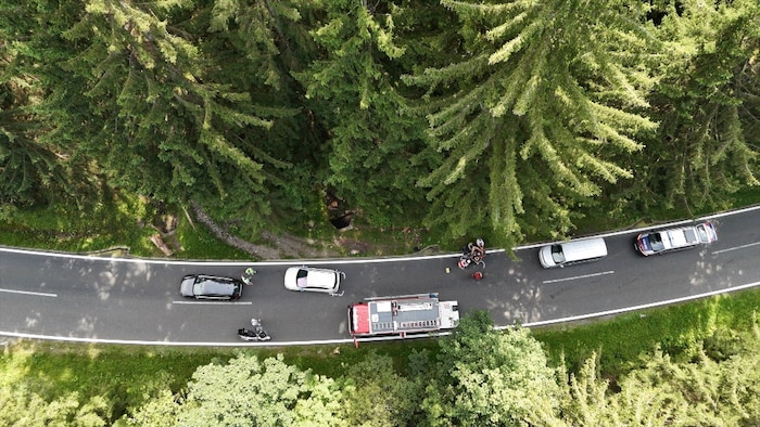 The scene of the accident from above