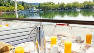 Frühstück auf der „Thalia“, dem Flaggschiff der WS-Schifffahrt. Dieses Erlebnis kann man heuer ...