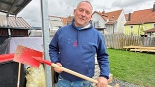 Mit Spaten beim Keller überrascht: Peter F. stoppte den Täter. (Bild: Christian Schulter)