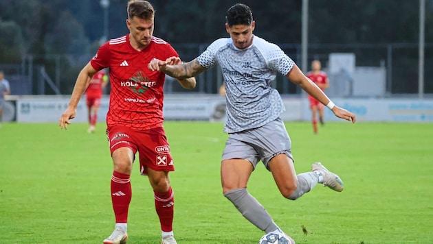 Hödl (li.) spielt mit Kuchl Sonntag, Luan feierte mit dem FC Pinzgau den ersten Liga-Saisonsieg. (Bild: Tröster Andreas/Kronen Zeitung)