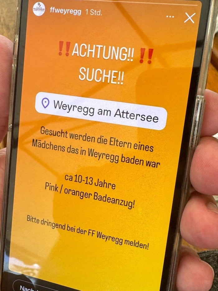 Der Suchaufruf der FF Weyregg