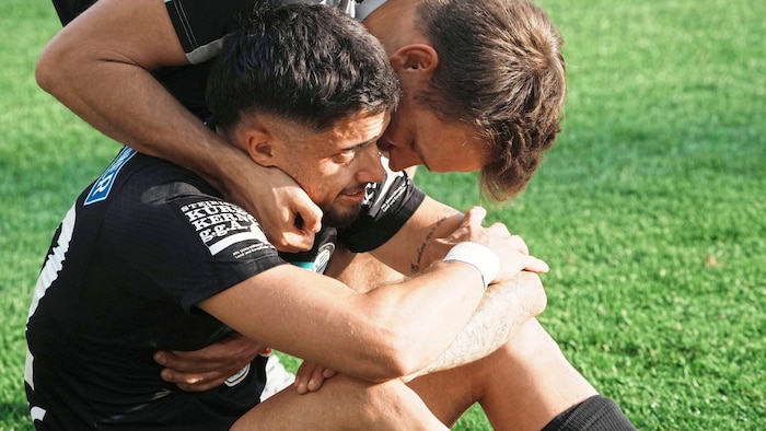 Tears for Jusuf Gazibegovic after the championship title with Sturm.