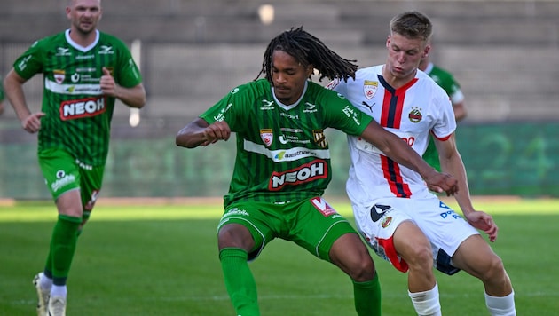 Namory Cisse (Mitte) gelang ein Traumtor gegen Rapid II. (Bild: GEPA pictures)