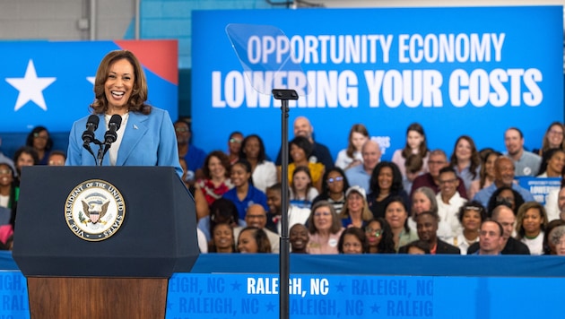 Harris wants to reduce the cost of living with an "economy of opportunity". (Bild: Getty Images/Grant Baldwin)